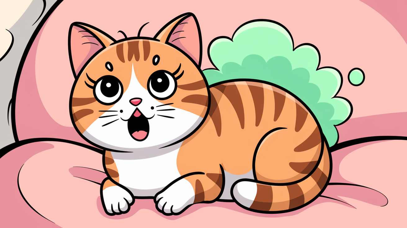 Elegant cat with subtle green cloud