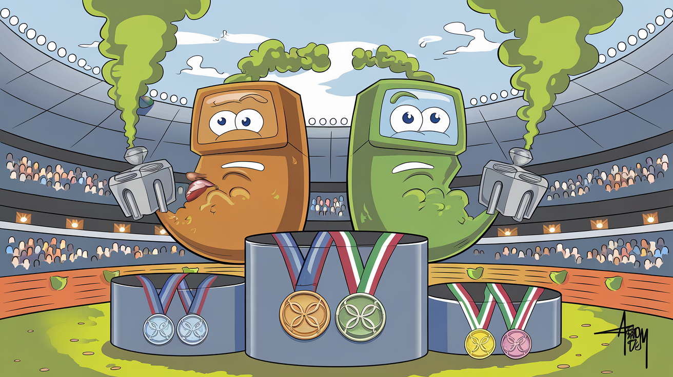 Fart machines on winner's podium