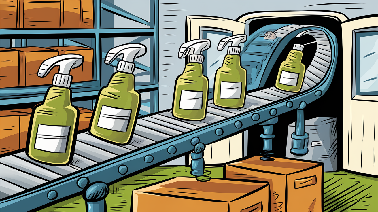 Fart spray bottles on Amazon delivery conveyor belt