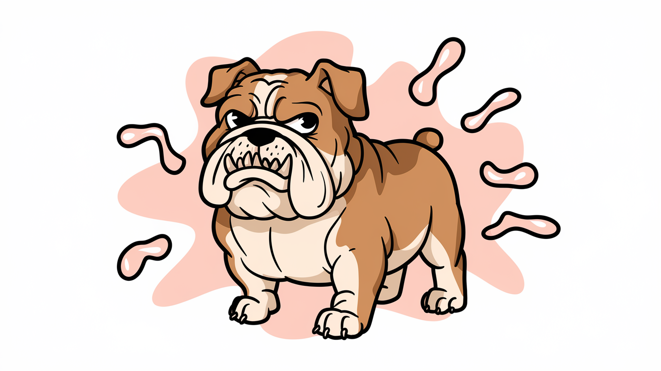 Dog with green stink lines